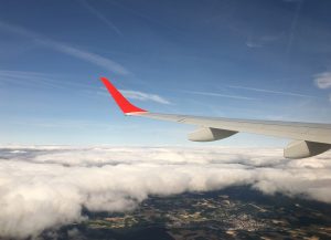 Start des Flugs von Frankfurt nach Salzburg